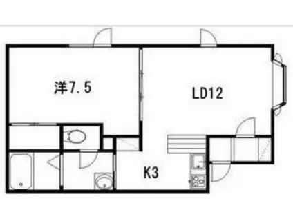 トークス91(1LDK/1階)の間取り写真