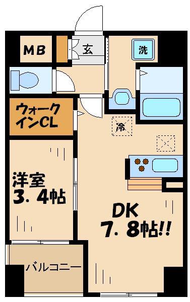 センチュリーコート(1DK/7階)の間取り写真