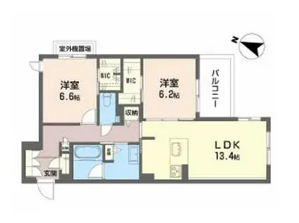 グランメゾン本山(2LDK/2階)の間取り写真