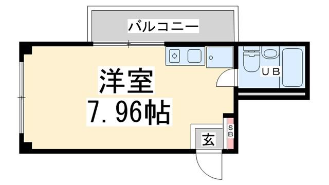 リベラール美園(1K/2階)の間取り写真