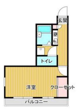 アモーレ福島(1K/2階)の間取り写真
