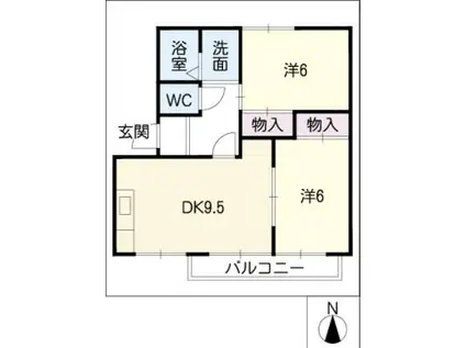 T.T.HOUSE B(2DK/2階)の間取り写真