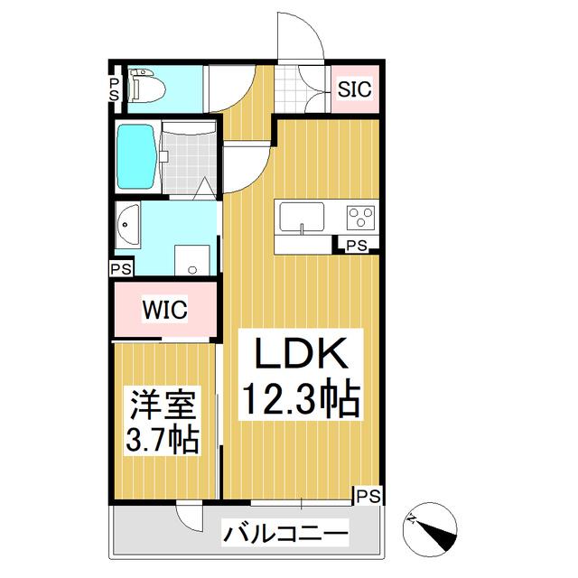 ベレオ天神(1LDK/1階)の間取り写真