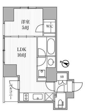 ディームス大手町ノース(1LDK/2階)の間取り写真