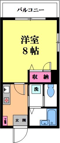 サンワイズ(1K/2階)の間取り写真