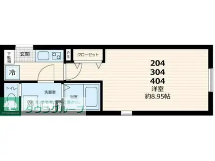 GATE RESIDENCE MITAKA(1K/2階)の間取り写真