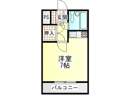 コーポアフィニス(ワンルーム/3階)の間取り写真