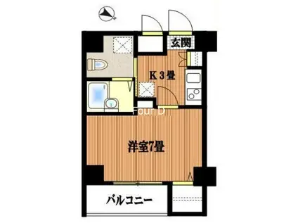 トーシンフェニックス新橋弐番館(1K/2階)の間取り写真