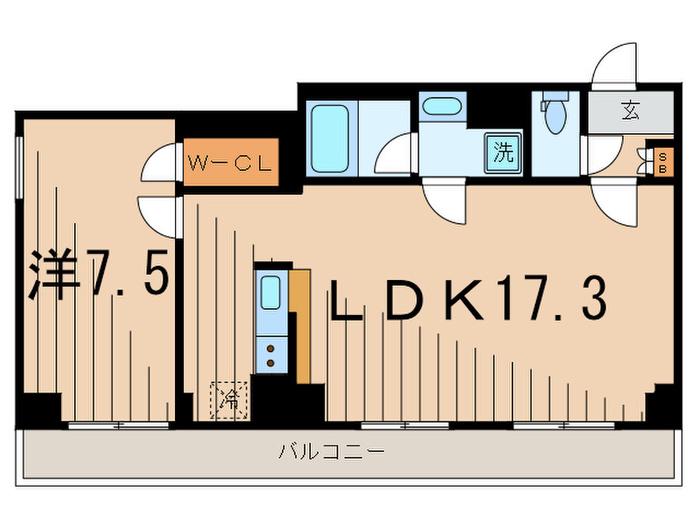 エスティメゾン都立大学(1LDK/2階)の間取り写真