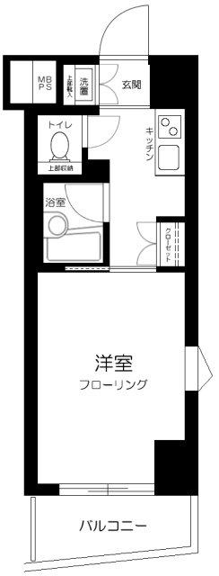 ルーブル大井町弐番館(1K/12階)の間取り写真