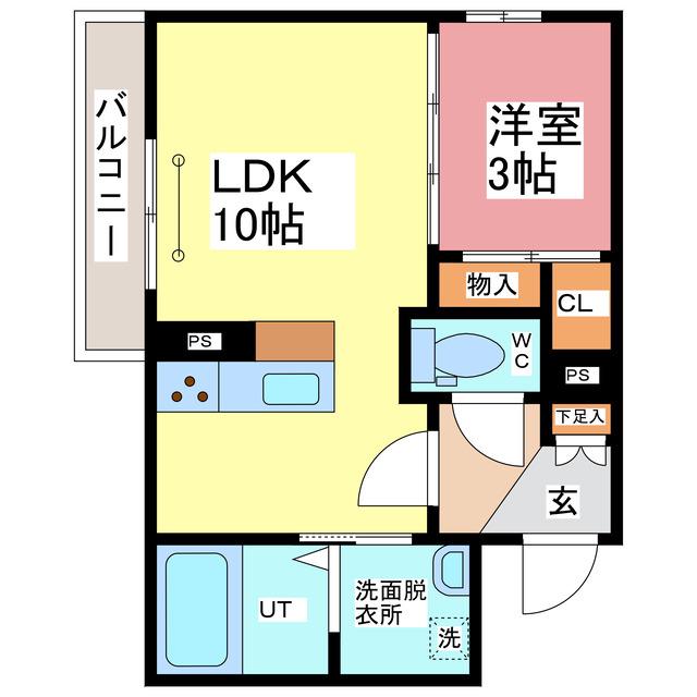 プロヌーブ舞屋(1LDK/2階)の間取り写真