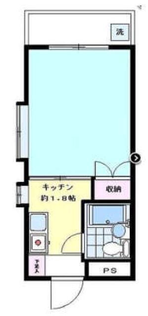 ハイタウン新丸子(1K/4階)の間取り写真