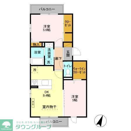 メゾンドソメイユ(2DK/3階)の間取り写真