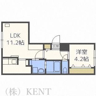 サルヴァトーレ発寒中央駅前(1LDK/4階)の間取り写真