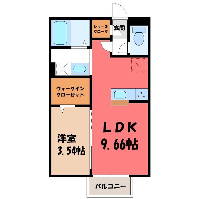 セラヴィ(1LDK/2階)の間取り写真