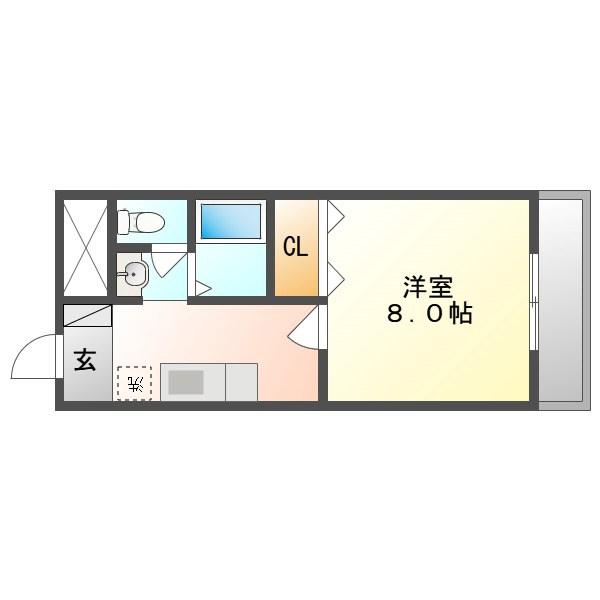 21マツケンビル(1K/4階)の間取り写真