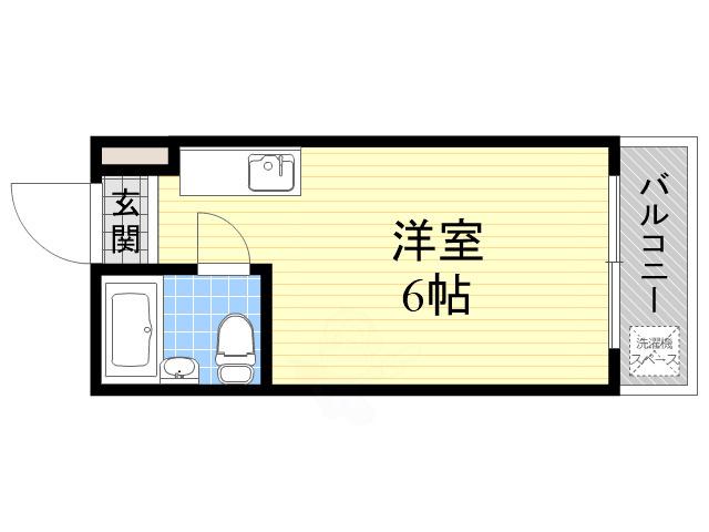 コーポ天照(ワンルーム/4階)の間取り写真