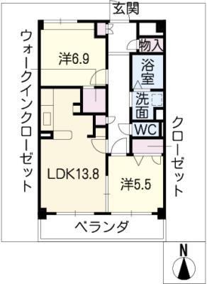 エスペランサ カーサ(2LDK/1階)の間取り写真
