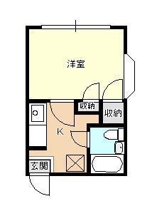 ビバリーヒルズI(1K/1階)の間取り写真