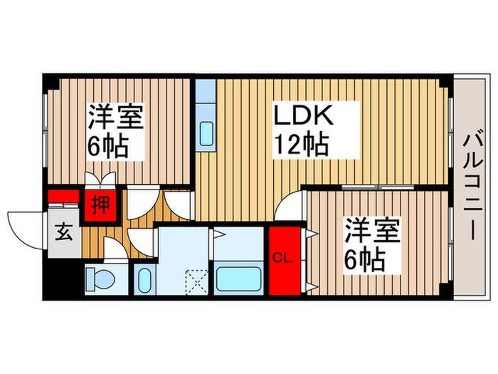 イーストコーポラスⅠ(2LDK/5階)の間取り写真
