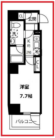 スカイレジデンス1(1K/6階)の間取り写真