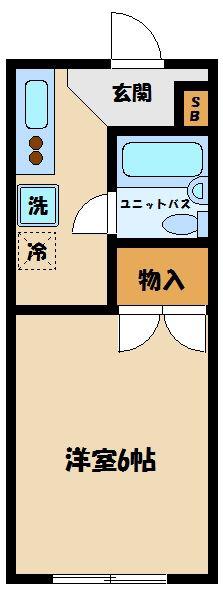 佐竹ハイツ(1K/2階)の間取り写真