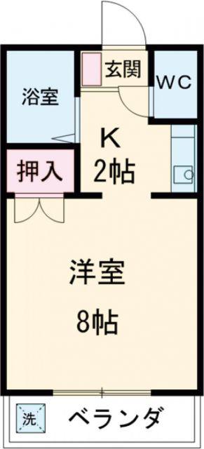 ソレイユ発春(1K/3階)の間取り写真