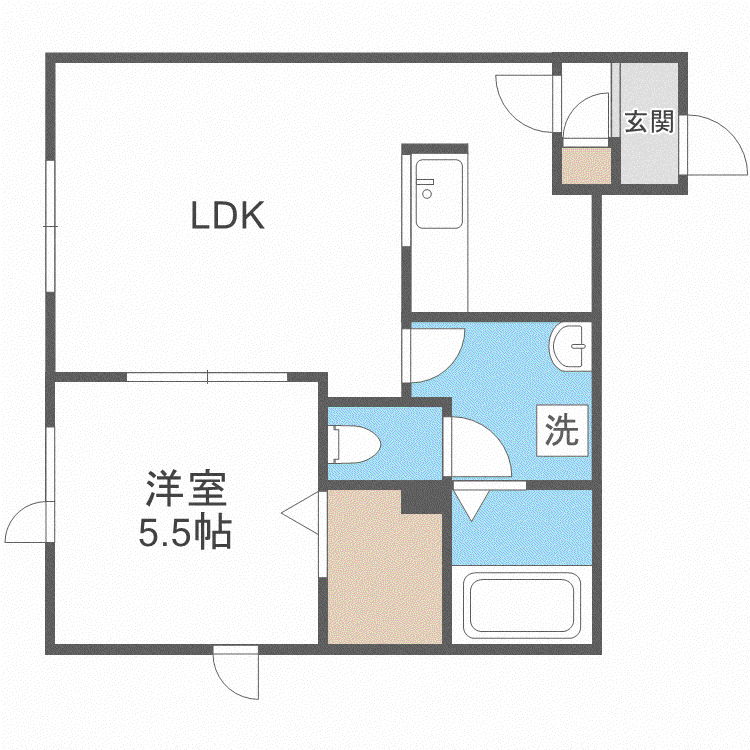 シャーメゾン麻生(1LDK/2階)の間取り写真