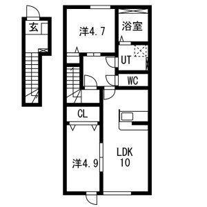 アークブリス(2LDK/2階)の間取り写真