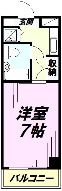 シャロン小手指(1K/3階)の間取り写真