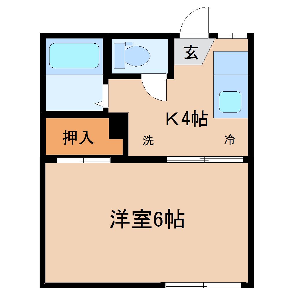 CASA瑞兆(1K/1階)の間取り写真