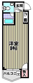 ラコート滝谷(1K/2階)の間取り写真