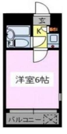 シティパレス脚折I(1K/3階)の間取り写真