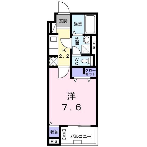 サイドパーク(1K/2階)の間取り写真
