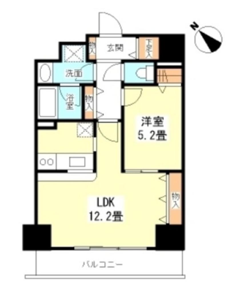 TKフラッツ渋谷(1LDK/7階)の間取り写真