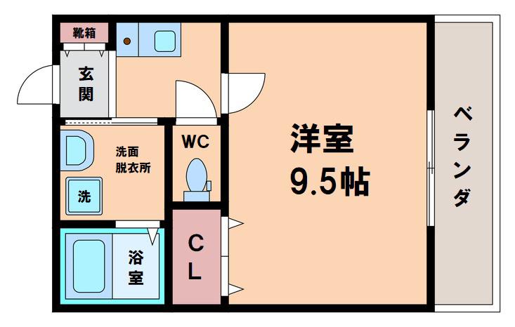 クレスト鷹合(1K/3階)の間取り写真