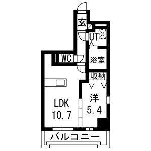 IRIC(1LDK/9階)の間取り写真