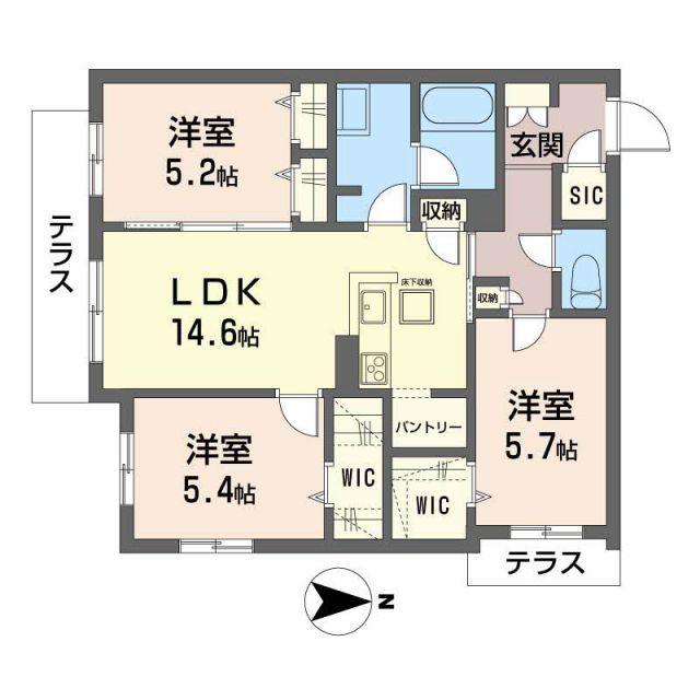 SHAMAISON PINO(3LDK/1階)の間取り写真