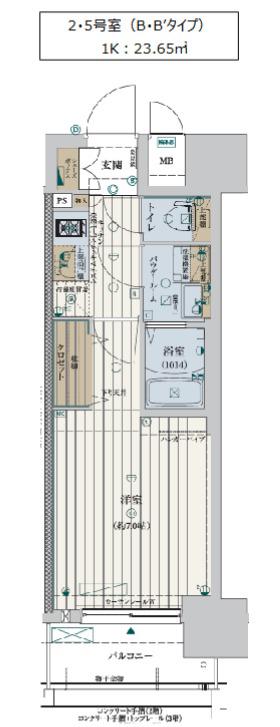 ファーストフィオーレ新町ファジスタ(1K/9階)の間取り写真