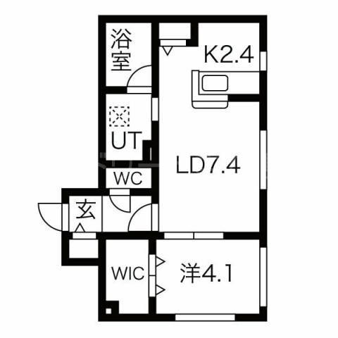 ARZU SHIROISHI(1LDK/2階)の間取り写真