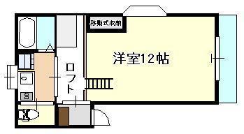 オムドゥボヌール(1K/2階)の間取り写真