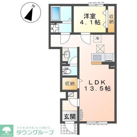 日高市武蔵高萩 アパートII期工事(1LDK/1階)の間取り写真