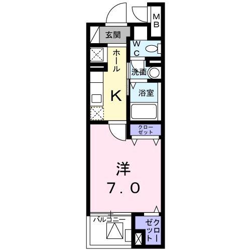 ホライゾン(1K/3階)の間取り写真