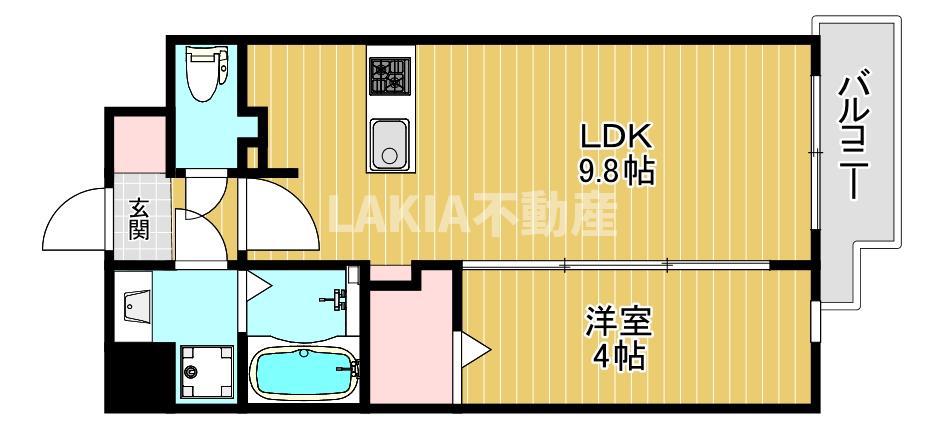 ミラージュパレス天王寺堀越町(1LDK/3階)の間取り写真