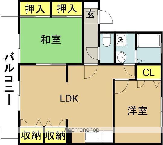 パルコート(2LDK/1階)の間取り写真