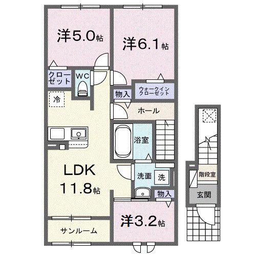 ステイズ 河合(3LDK/2階)の間取り写真