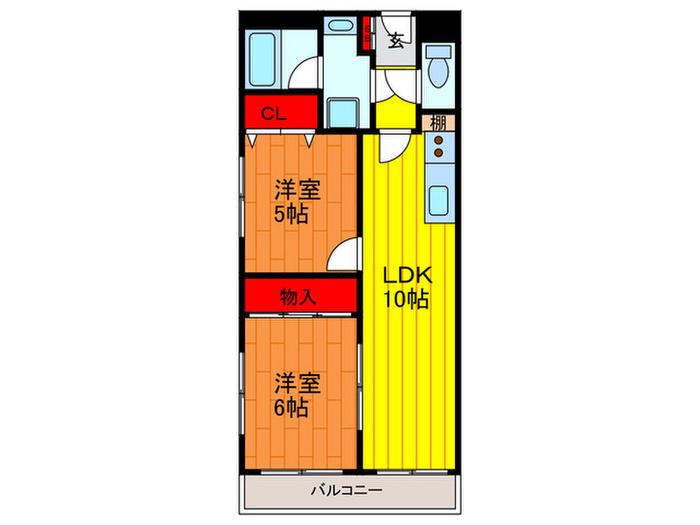 グランソシエ門真(2LDK/2階)の間取り写真