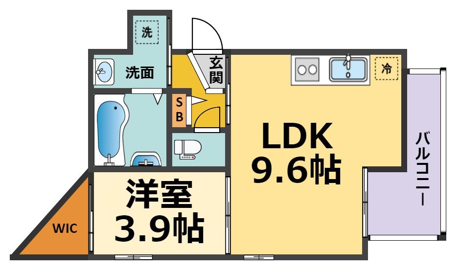 パロス武庫川ソラシア(1LDK/1階)の間取り写真
