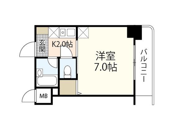 比治山エコテラス(1K/9階)の間取り写真