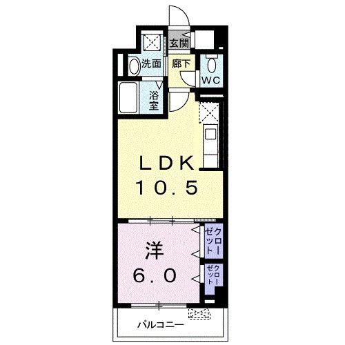 ブルーレジデンス・ケイ(1LDK/3階)の間取り写真